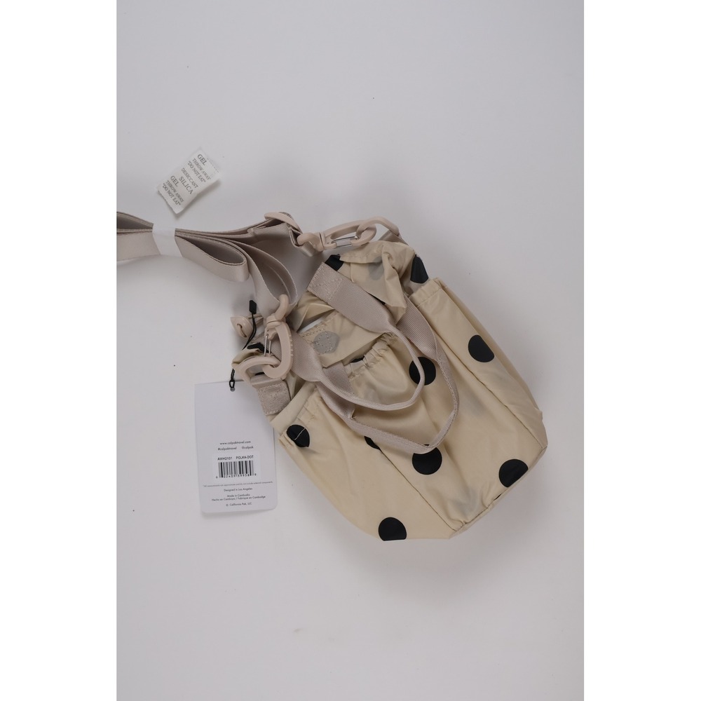 CALPAK Womens Water Bottle Holder Bag Polka Dot Beige Black One Size NWT - Picture 2 of 5